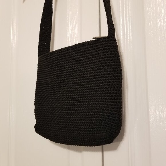 The Sak Crossbody Crochet Bag Black Satchel Small Side Purse Full Zip - Picture 8 of 13